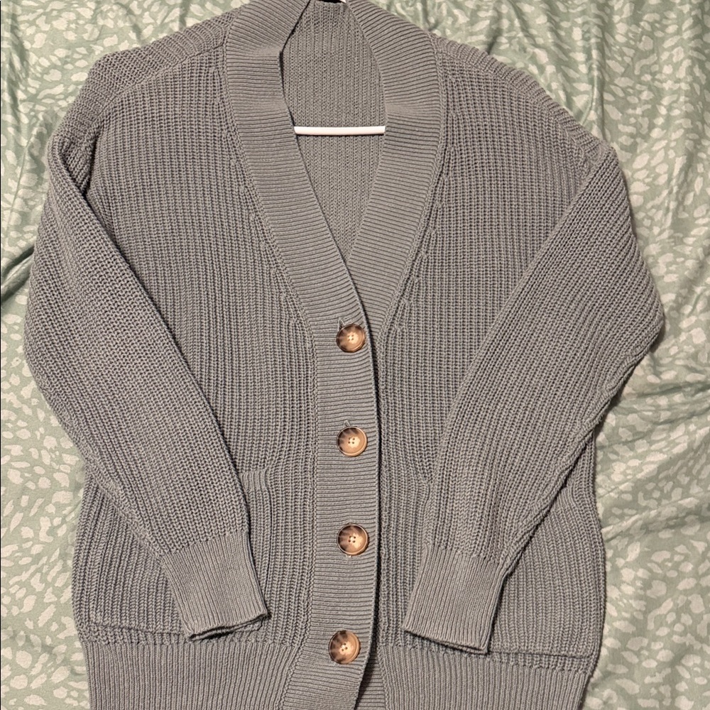 Green Button-Up Women's Sweater
